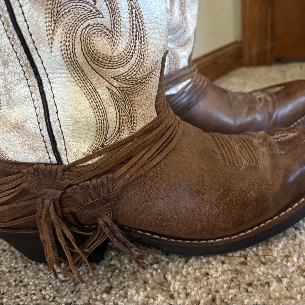 Old pair of Laredo Cowboy Boots Brown/Cream size 8 - Picture 2 of 9